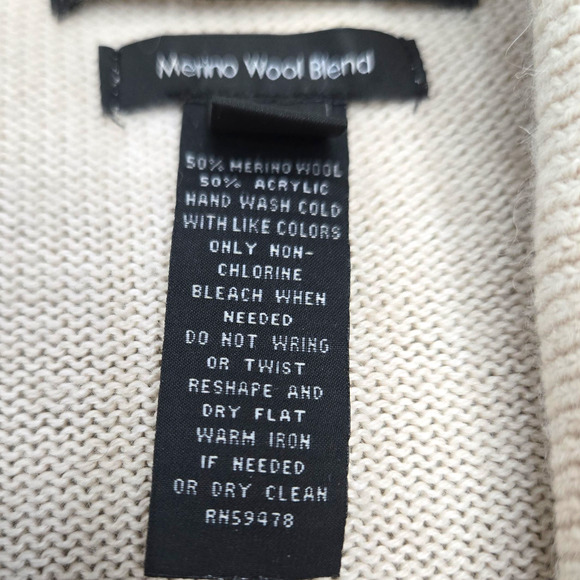 Tahari Brown Striped Wool Blend Open Front Cowl Neck Cardigan Sweater Size XL - Picture 7 of 9